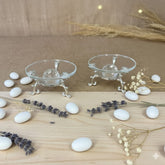 Doppelter Kristallglas-Silber-Ringhochhalter, Ringablage